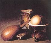 DOU, Gerrit Still Life with Globe, Lute, and Books Norge oil painting reproduction